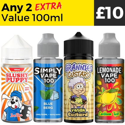 Any 2 for £10 | Extra Value 100ml eLiquids Royal Vapes