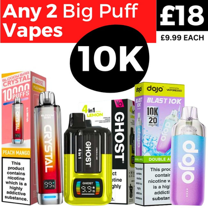 Any 2 for £18 | Big Puff Disposable Vapes Royal Vapes