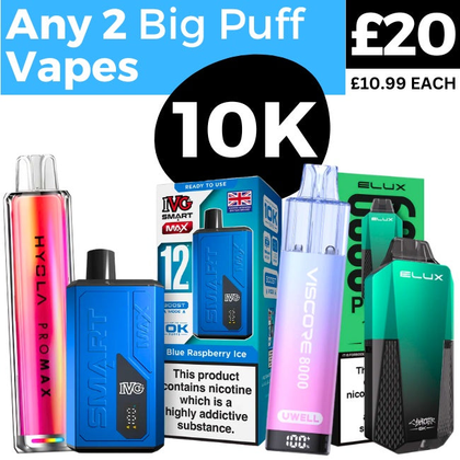 Any 2 for £20 | Big Puff Disposable Vapes Royal Vapes
