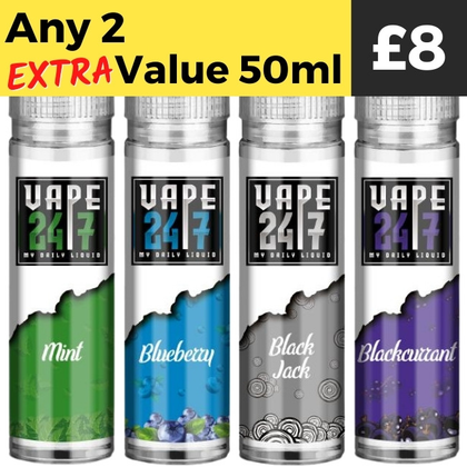 Any 2 50ml for £8 | Extra Value 50ml eLiquids Royal Vapes