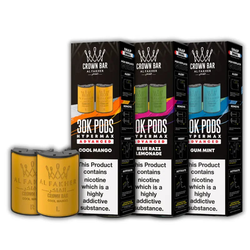 Al Fakher Crown Bar Hypermax 30K Prefilled Pods Royal Vapes Al Fakher Crown Bar Hypermax 30K Prefilled Pods Royal Vapes