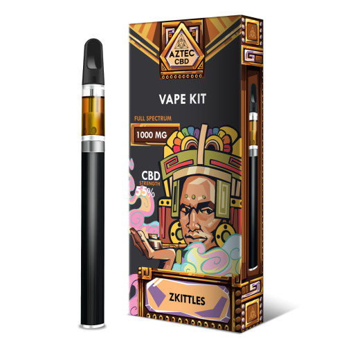 Aztec CBD Zkittlez CBD 1000mg Cartridge + Battery Vape Kit