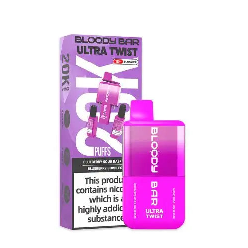 Bloody Bar Ultra Twist 20K Blueberry Sour Raspberry / Blueberry Bubblegum  20000 Disposable Vape  Royal Vapes