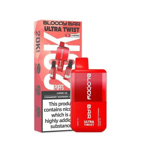Bloody Bar Ultra Twist 20K Cherry Ice / Strawberry Raspberry Cherry Ice 20000 Disposable Vape Royal Vapes Bloody Bar Ultra Twist 20K Cherry Ice / Strawberry Raspberry Cherry Ice 20000 Disposable Vape Royal Vapes