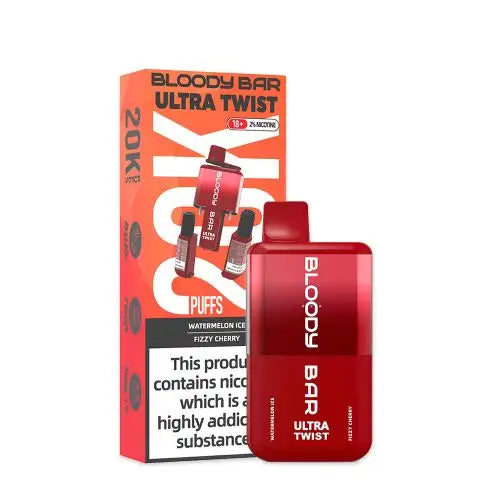 Bloody Bar Ultra Twist 20K Watermelon Ice / Fizzy Cherry 20000 Disposable  Vape  Royal Vapes