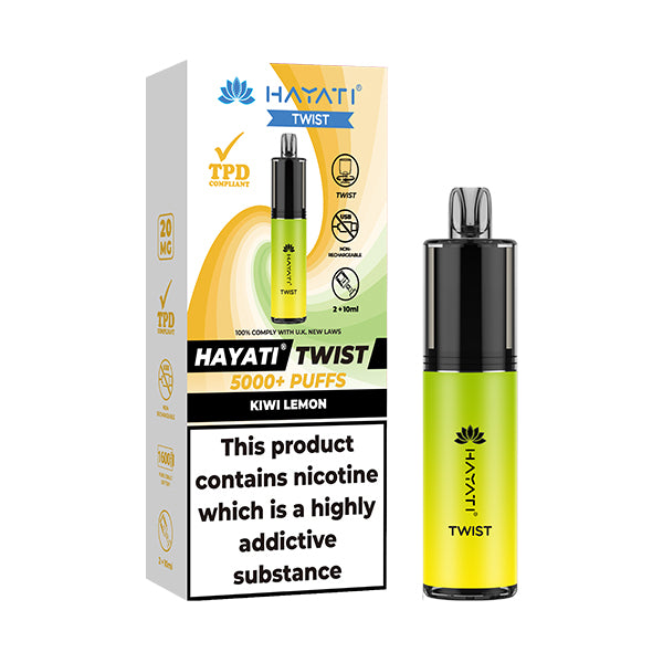 Hayati Twist 5000 Kiwi Lemon Disposable Vape – Royal Vapes