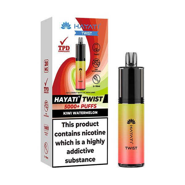 Hayati Twist 5000 Kiwi Watermelon Disposable Vape – Royal Vapes