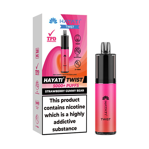 Hayati Twist 5000 Strawberry Gummy Bear Disposable Vape Royal Vapes Hayati Twist 5000 Strawberry Gummy Bear Disposable Vape Royal Vapes