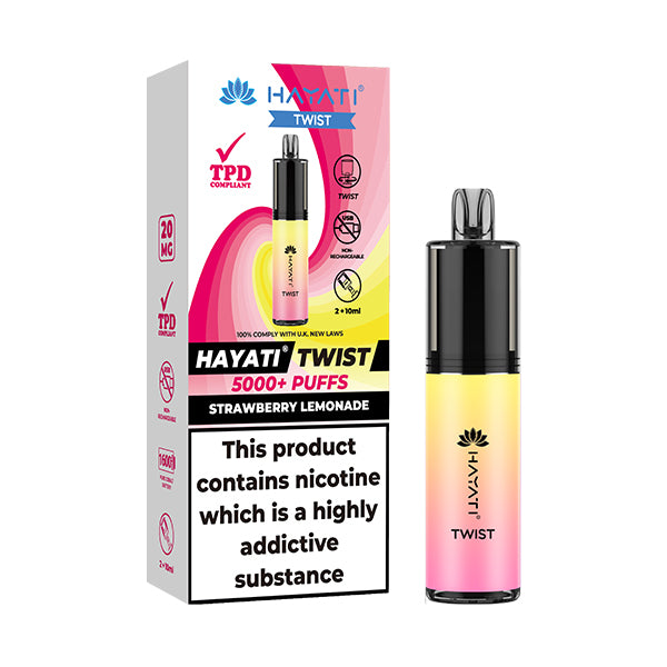Hayati Twist 5000 Strawberry Lemonade Disposable Vape Royal Vapes Hayati Twist 5000 Strawberry Lemonade Disposable Vape Royal Vapes