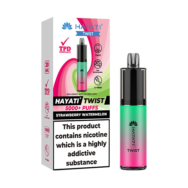 Hayati Twist 5000 Strawberry Watermelon Disposable Vape Royal Vapes Hayati Twist 5000 Strawberry Watermelon Disposable Vape Royal Vapes