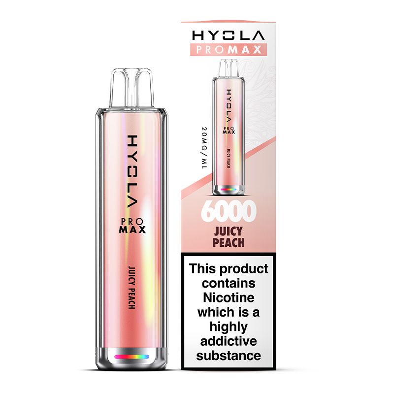 Hyola Pro Max Juicy Peach 6000 Disposable Vape  Royal Vapes
