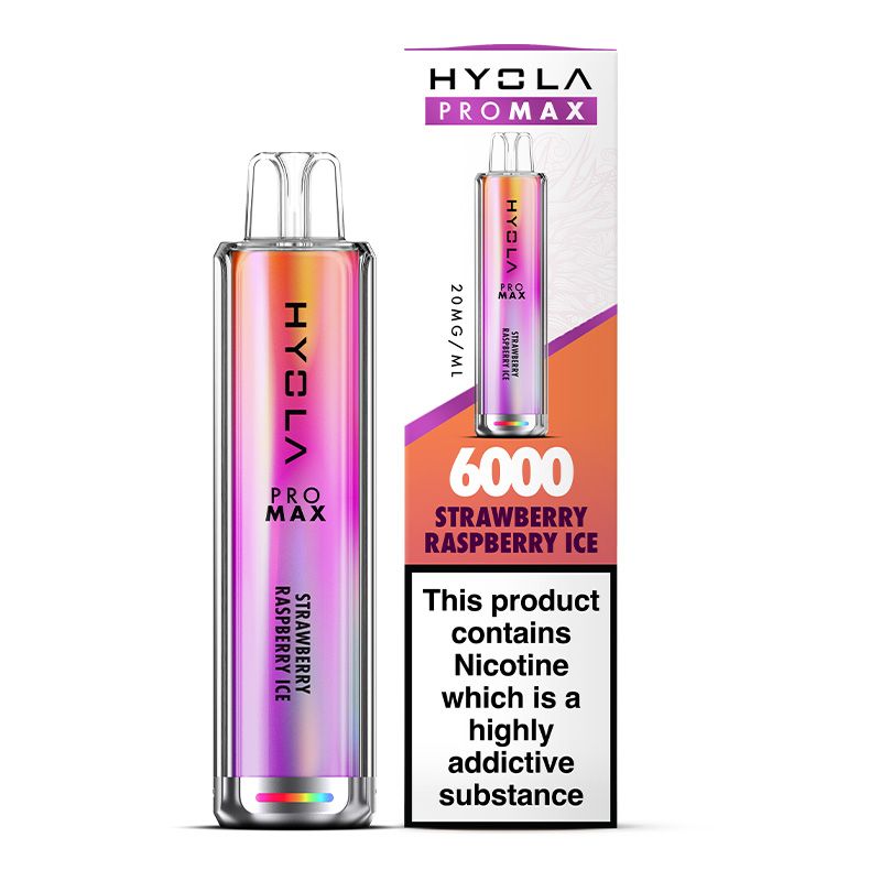 Hyola Pro Max Strawberry Raspberry Ice 6000 Disposable Vape  Royal Vapes