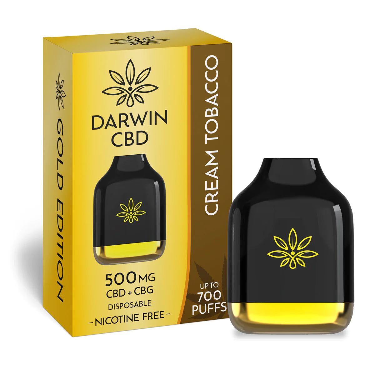 Darwin CBD Cream Tobacco CBD+CBG Disposable – Royal Vapes