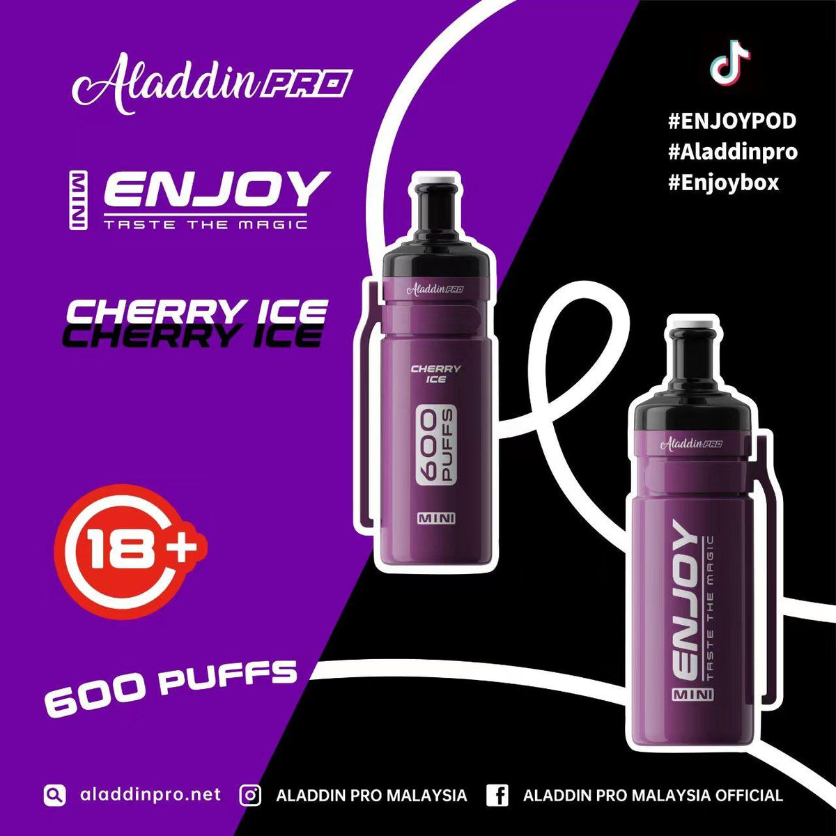 Enjoy Mini Cherry Ice 600 Disposable Vape – Royal Vapes