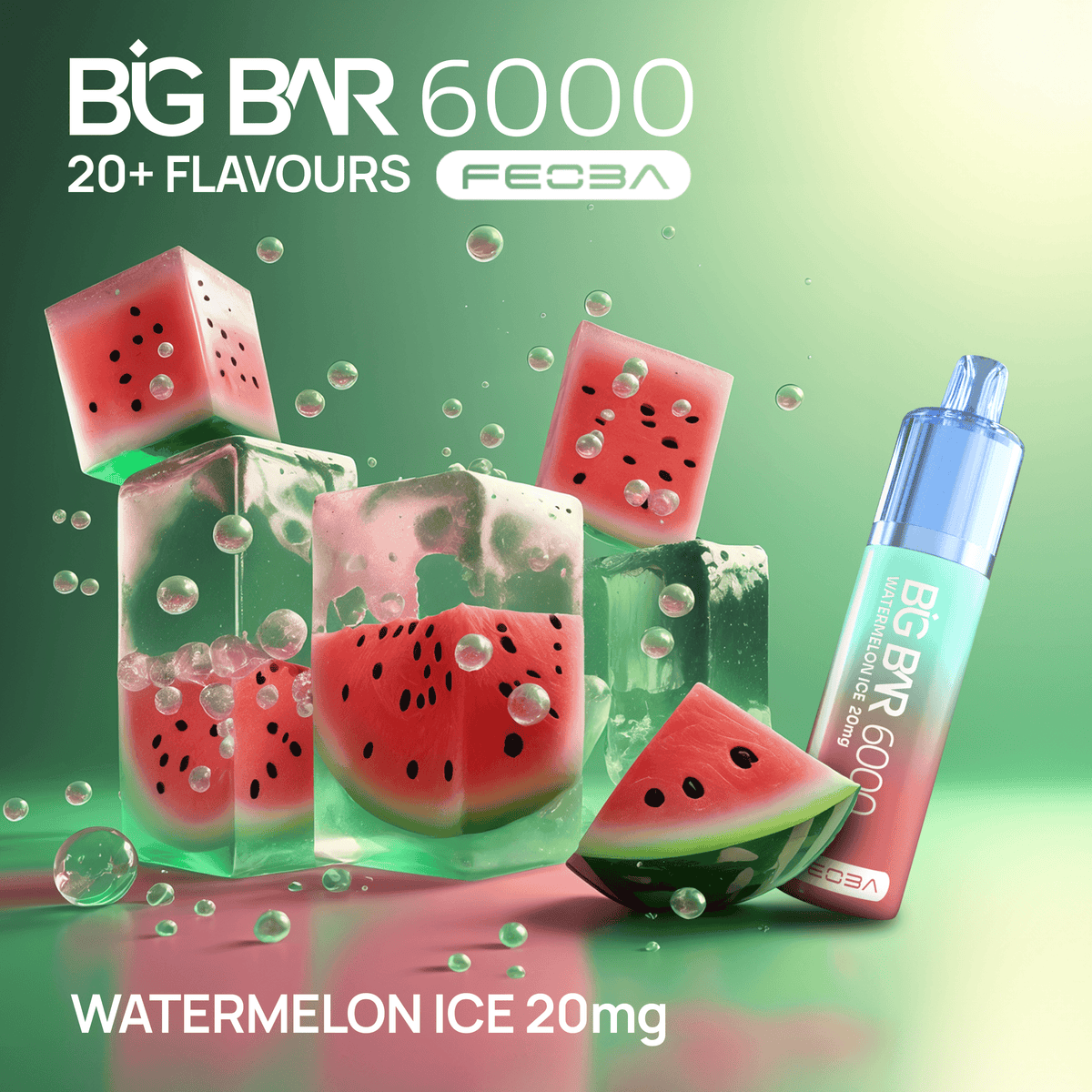 feoba big bar 6000 disposable vape Feoba Big Bar Watermelon Ice 6000 Disposable Vape – Royal Vapes