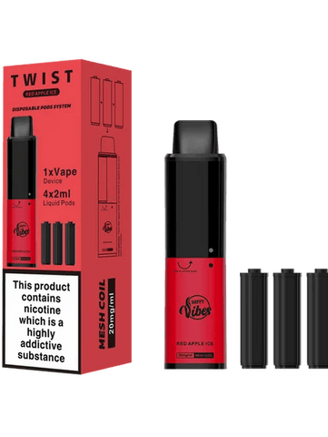 Happy Vibes Twist Red Apple Ice 2400 Disposable 20mg