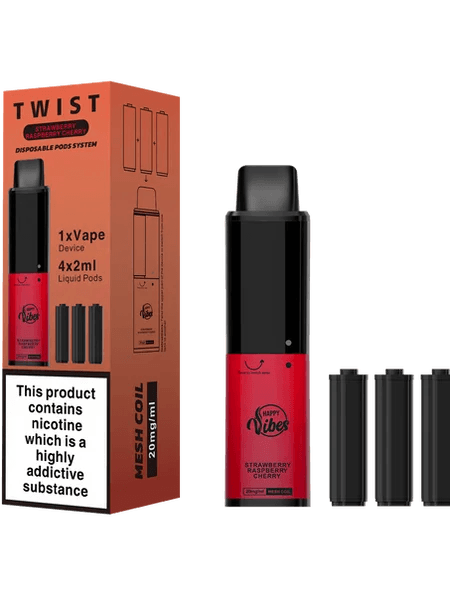 Happy Vibes Twist Strawberry Raspberry Cherry 2400 Disposable Royal Vapes Happy Vibes Twist Strawberry Raspberry Cherry 2400 Disposable Royal Vapes