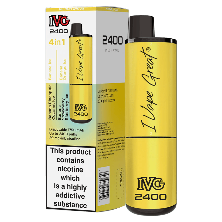 IVG 2400 Banana Edition (Multi Flavour) 2400 Disposable – Royal Vapes