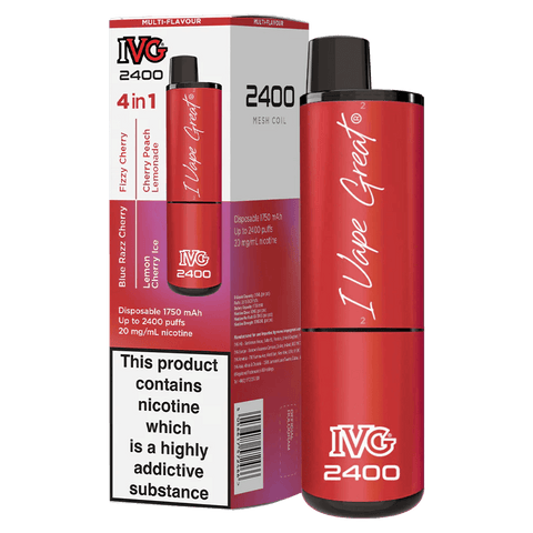 IVG 2400 Cherry Edition (Multi Flavour) 2400 Disposable 20mg