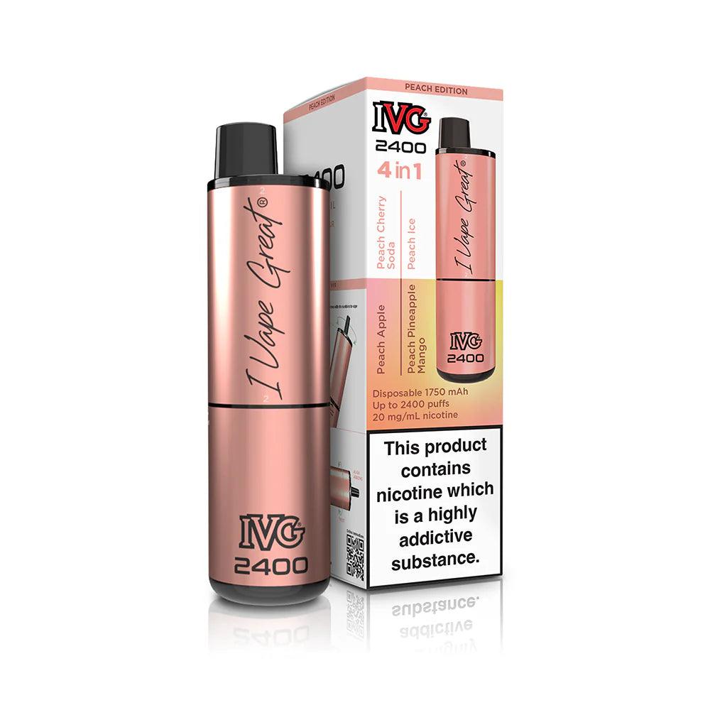 IVG 2400 Peach Edition (Multi Flavour) 2400 Disposable  Royal Vapes