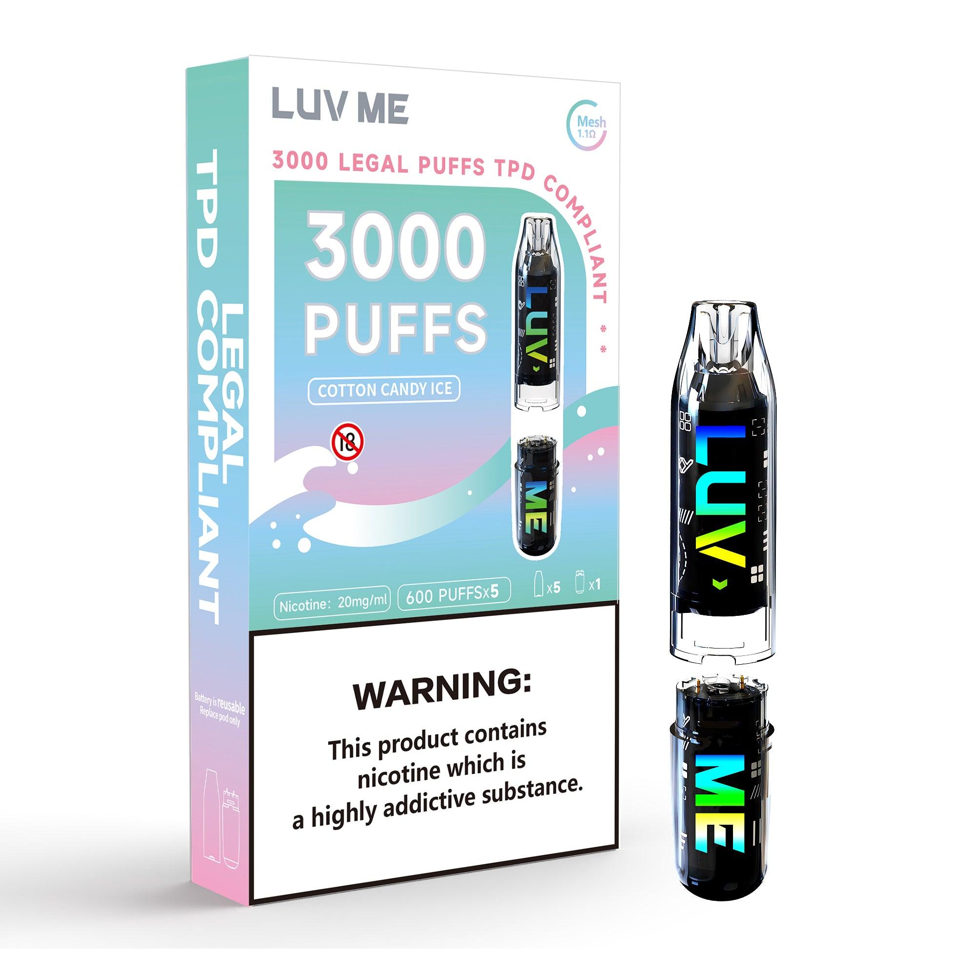 LUV ME 3000 Cotton Candy Ice 3000 Disposable Royal Vapes LUV ME 3000 Cotton Candy Ice 3000 Disposable Royal Vapes