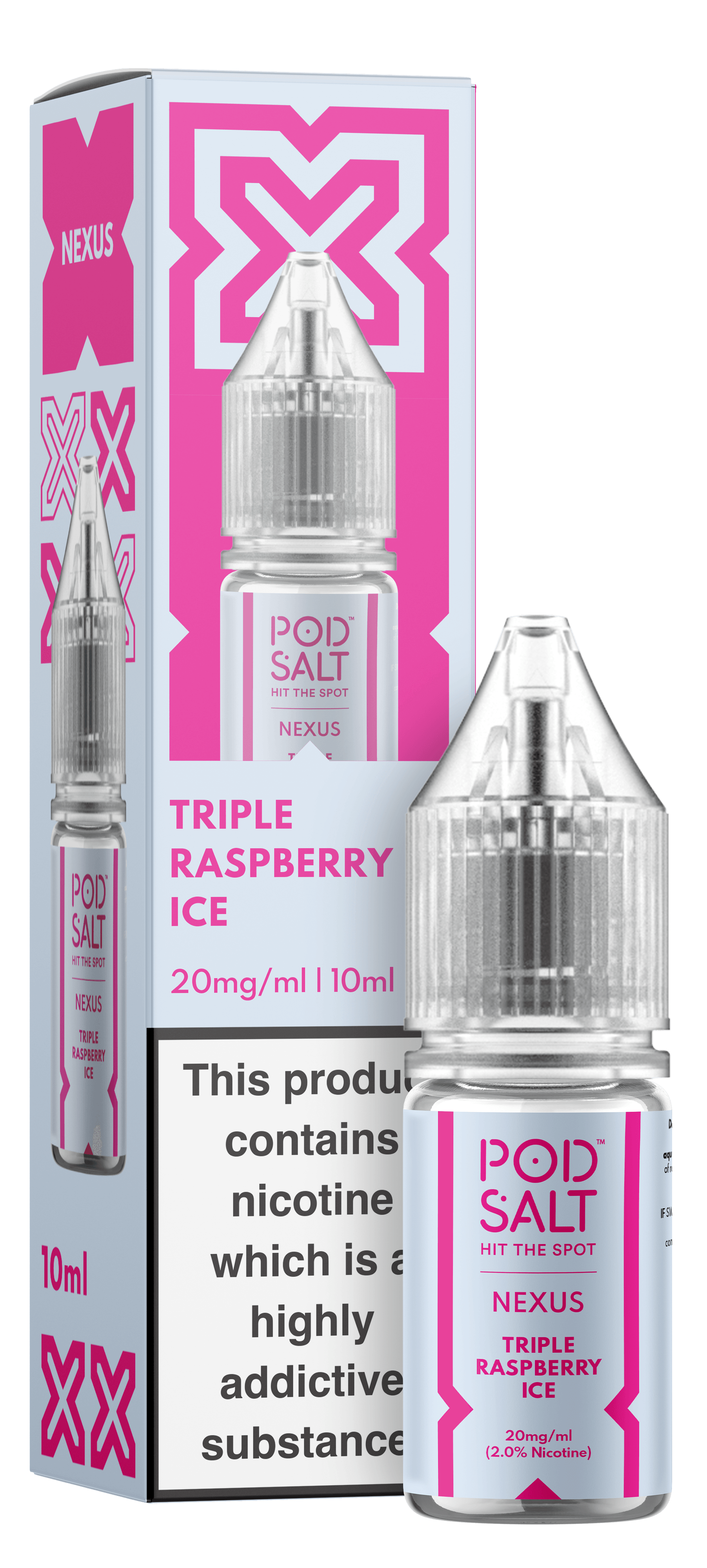 Pod Salt Nexus Triple Raspberry Ice Nic Salt 10ml – Royal Vapes