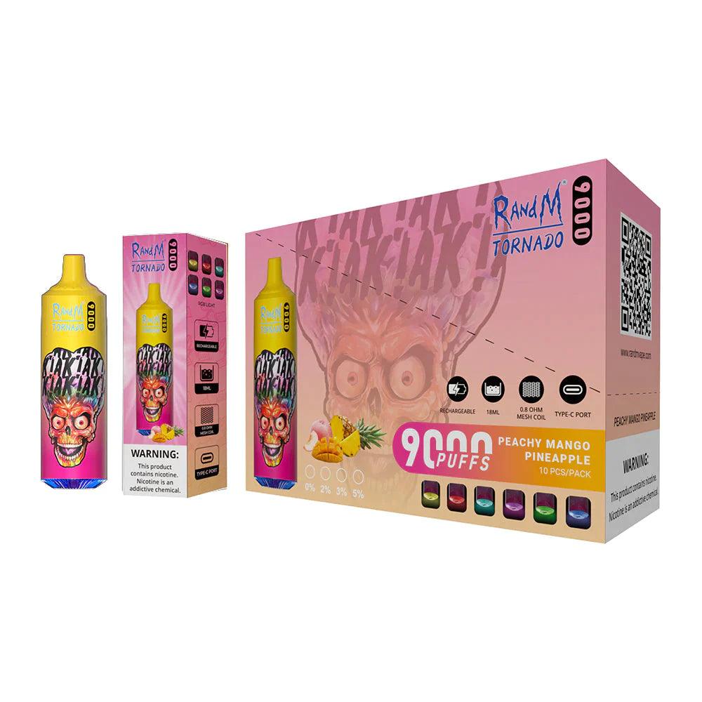 Randm Tornado 9000 0mg Peachy Mango Pineapple 9000 Disposable  Royal Vapes