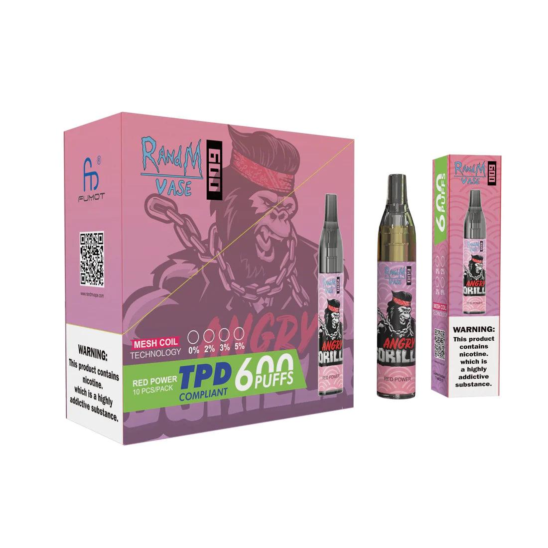 RandM Vase 600 Red Power Disposable – Royal Vapes