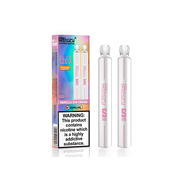 Sikary 1200 by SKE Vanilla Ice Cream Disposable Twin Pack  Royal Vapes