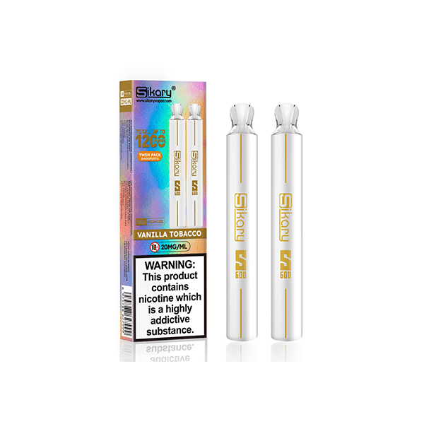 Sikary 1200 by SKE Vanilla Tobacco Disposable Twin Pack Royal Vapes Sikary 1200 by SKE Vanilla Tobacco Disposable Twin Pack Royal Vapes