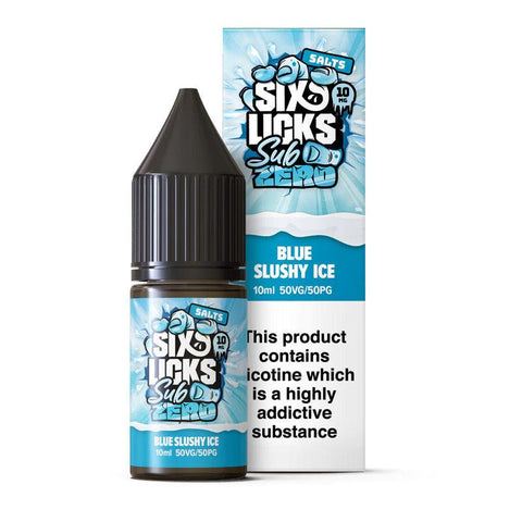 Six Licks Sub Zero Blue Slush Ice Nic Salt 10ml 10mg
