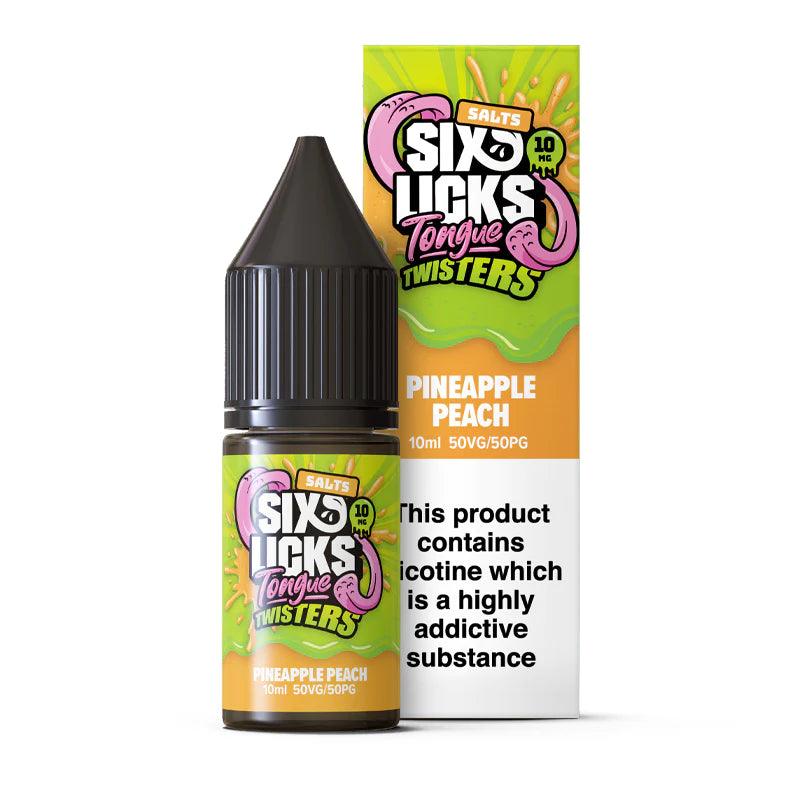 Six Licks Tongue Twisters Pineapple Peach Nic Salt 10ml Royal Vapes Six Licks Tongue Twisters Pineapple Peach Nic Salt 10ml Royal Vapes