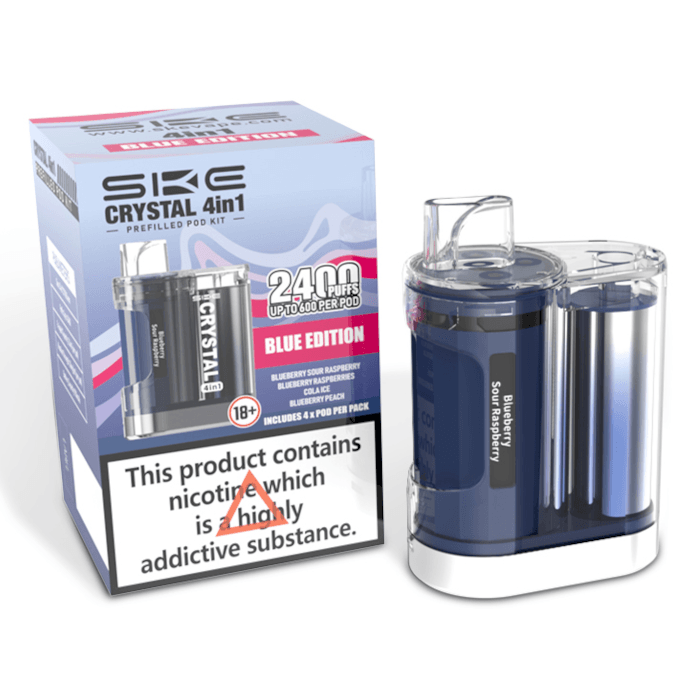 SKE Crystal 4in1 2400 Blue Edition (Multi Flavour) 2400 Prefilled Pod Vape Royal Vapes SKE Crystal 4in1 2400 Blue Edition (Multi Flavour) 2400 Prefilled Pod Vape Royal Vapes