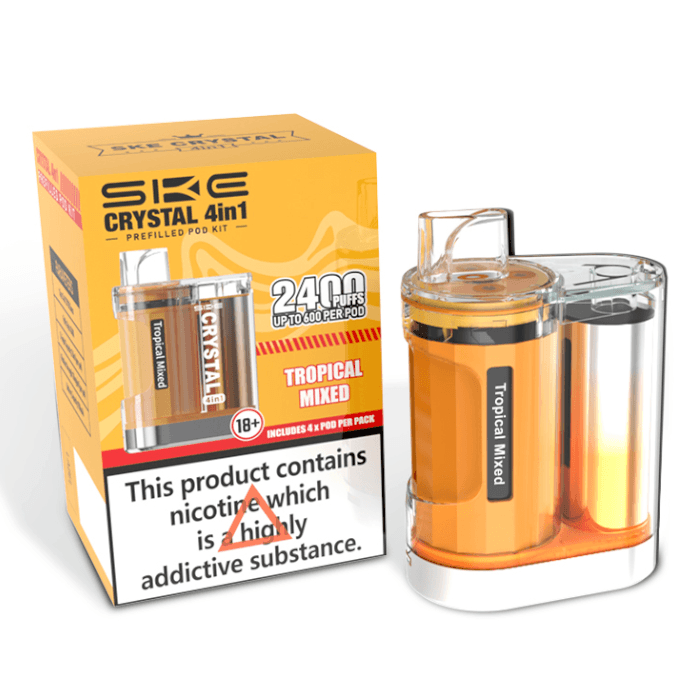 SKE Crystal 4in1 2400 Tropical Mixed 2400 Prefilled Pod Vape Royal Vapes SKE Crystal 4in1 2400 Tropical Mixed 2400 Prefilled Pod Vape Royal Vapes