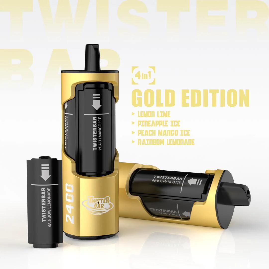 Twister Bar 2400 Gold Edition (4-in-1) 2400 Disposable Vape Royal Vapes Twister Bar 2400 Gold Edition (4-in-1) 2400 Disposable Vape Royal Vapes