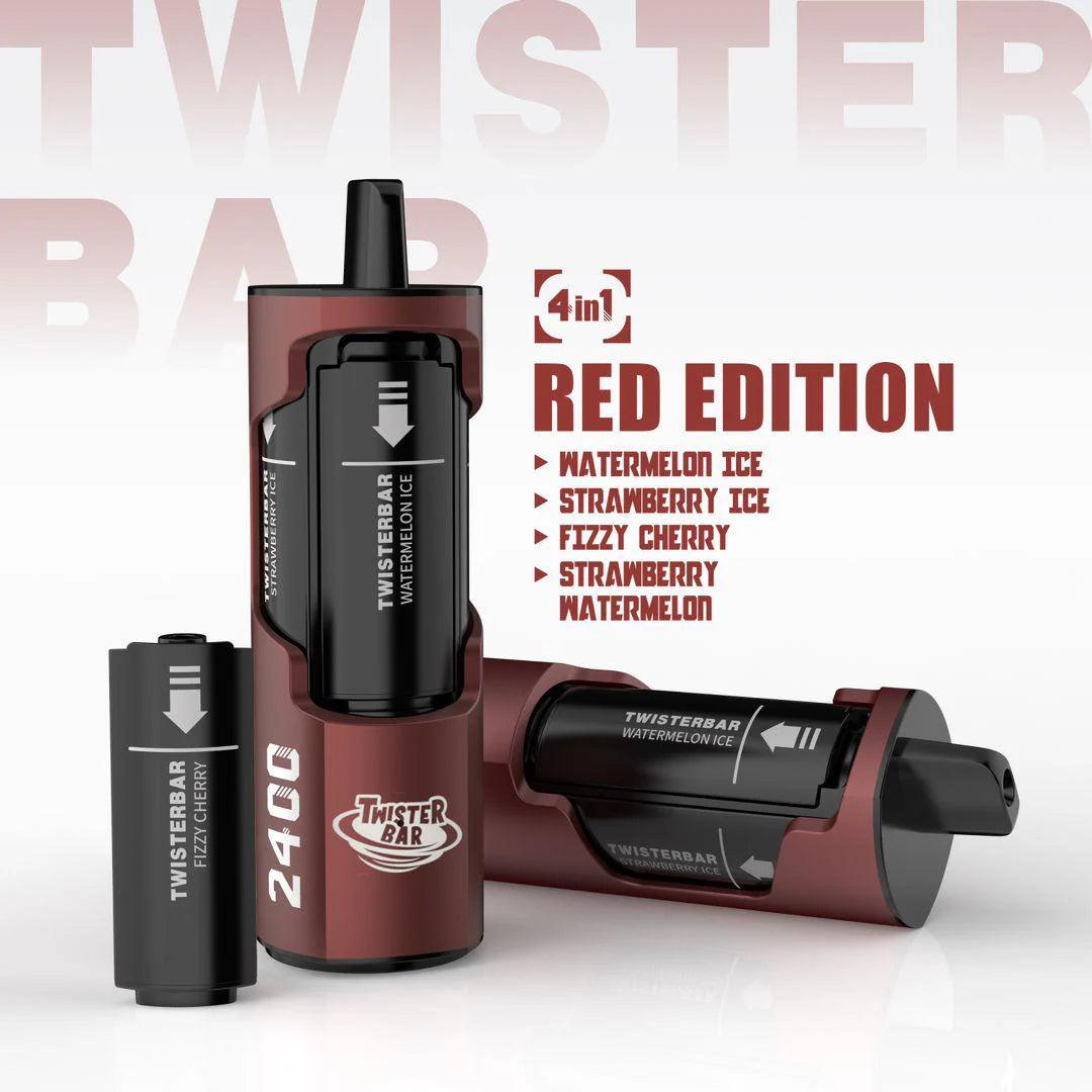 Twister Bar 2400 Red Edition (4-in-1) 2400 Disposable Vape Royal Vapes Twister Bar 2400 Red Edition (4-in-1) 2400 Disposable Vape Royal Vapes