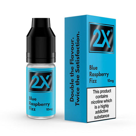 2X e-liquids Blue Raspberry Fizz Nic Salt 10ml 10mg