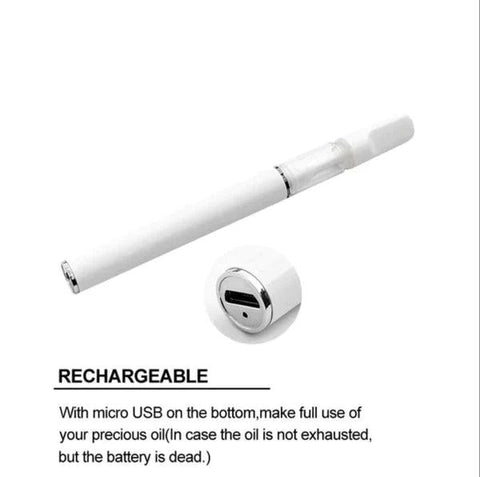 Various White Rechargeable Ceramic Vape THC CBD Disposable Pen 0.5ml (empty)
