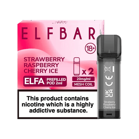 Elf Bar Strawberry Raspberry Cherry Ice Elfa Pods (2 Pack) 20mg