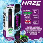 Haze Bar Blackcurrant Menthol CBD Disposable Vape 300mg
