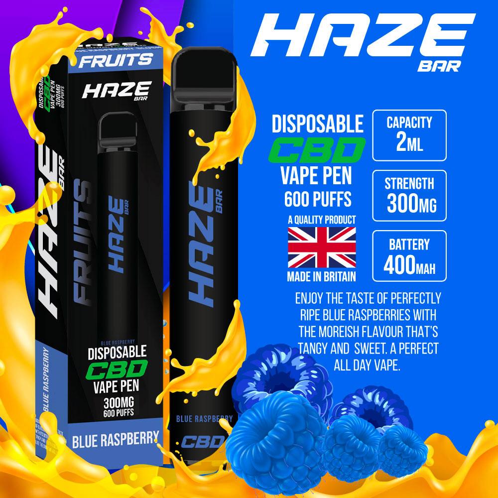 Haze Bar Blue Raspberry CBD Disposable Vape Royal Vapes Haze Bar Blue Raspberry CBD Disposable Vape Royal Vapes