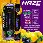 Haze Bar Blueberry Lemon Sour CBD Disposable Vape 300mg