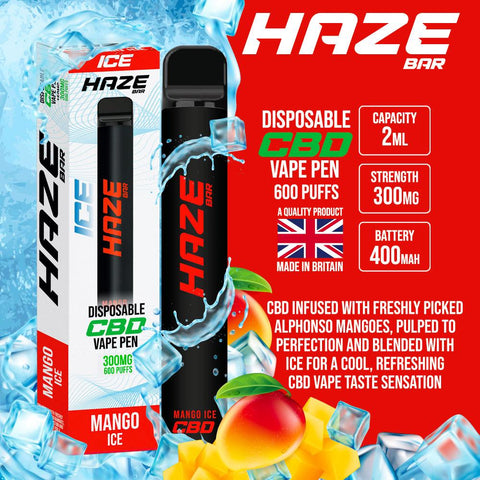 Haze Bar Mango Ice CBD Disposable Vape 300mg