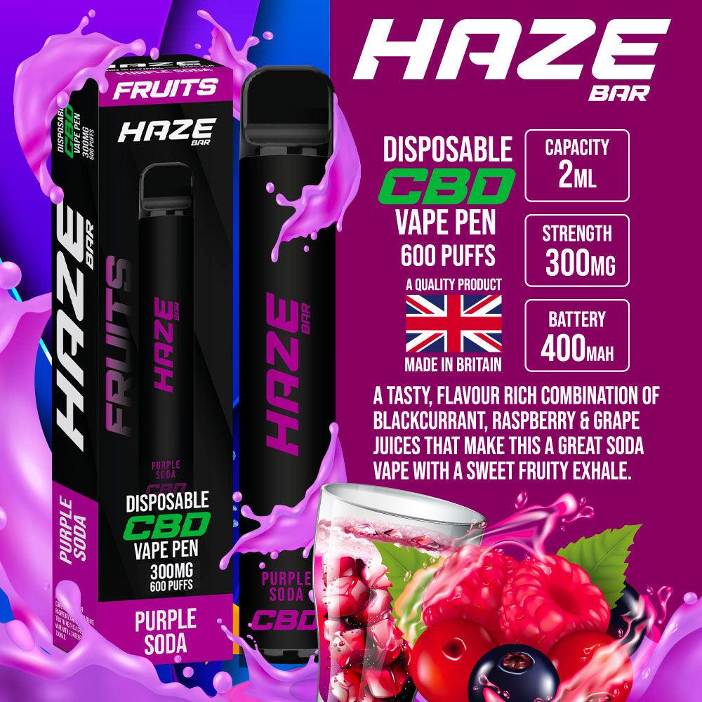 Haze Bar Purple Soda CBD Disposable Vape Royal Vapes Haze Bar Purple Soda CBD Disposable Vape Royal Vapes