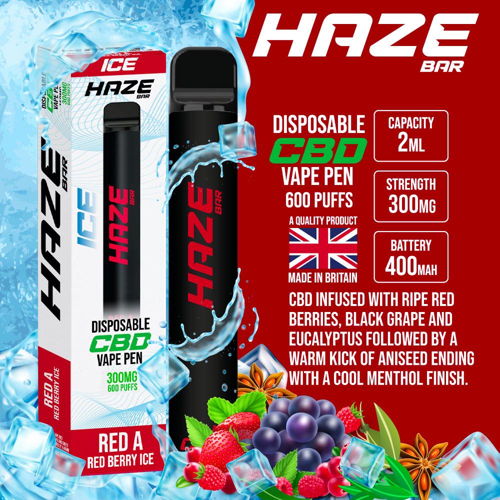 aniseed disposable vape Haze Bar Red-A (Red Berry Ice) CBD Disposable Vape – Royal Vapes