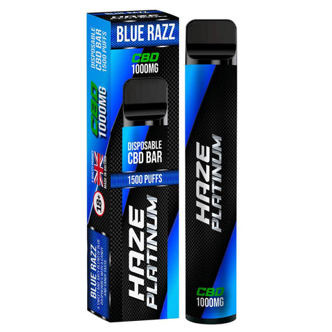 Haze Platinum Blue Razz CBD Disposable Vape 1000mg