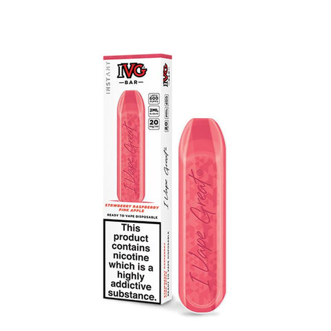 IVG Bar Strawberry Raspberry Pink Apple Disposable 20mg