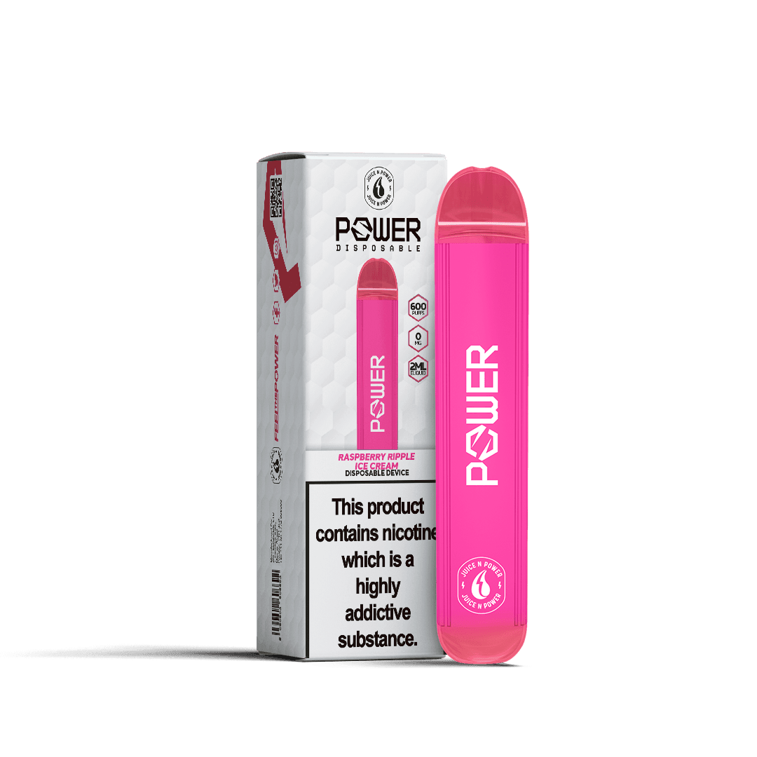 Juice N Power Raspberry Ripple Ice Cream Disposable – Royal Vapes