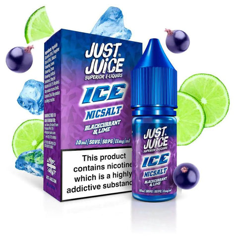 Just Juice Blackcurrant & Lime Ice Nic Salt 10ml 11mg