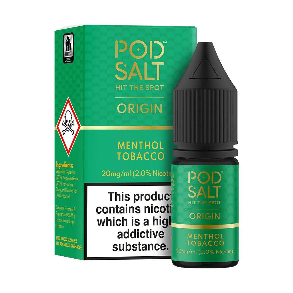 Pod Salt Origin Menthol Tobacco Nic Salt 10ml Royal Vapes Pod Salt Origin Menthol Tobacco Nic Salt 10ml Royal Vapes